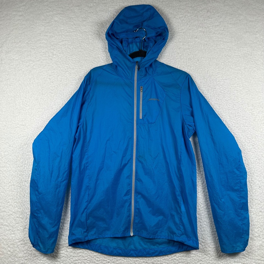 Patagonia Houdini Windbreaker Jacket Mens Zip Hooded Ripstop Blue M Ultralight